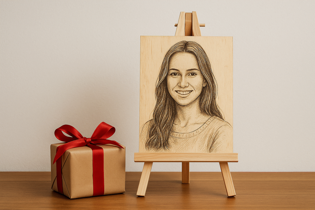 portret na drewnie prezent dla bliskiej osoby