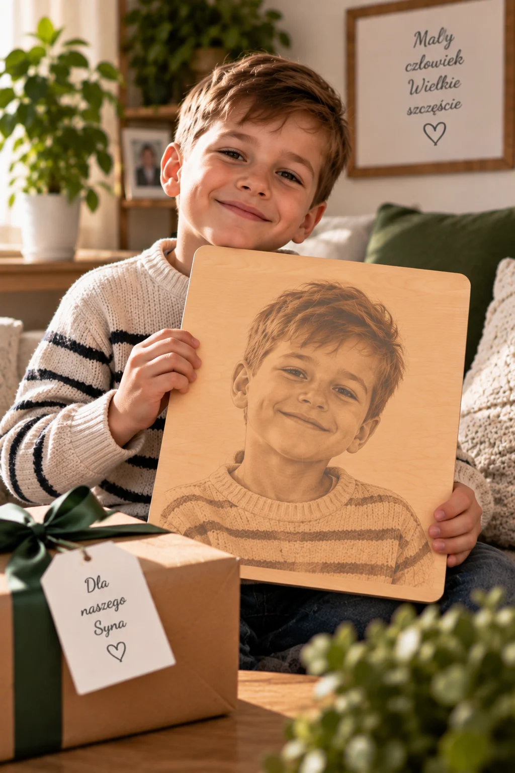 Portret wnuczki lub wnuka ze zdjęcia – prezent dla rodziny